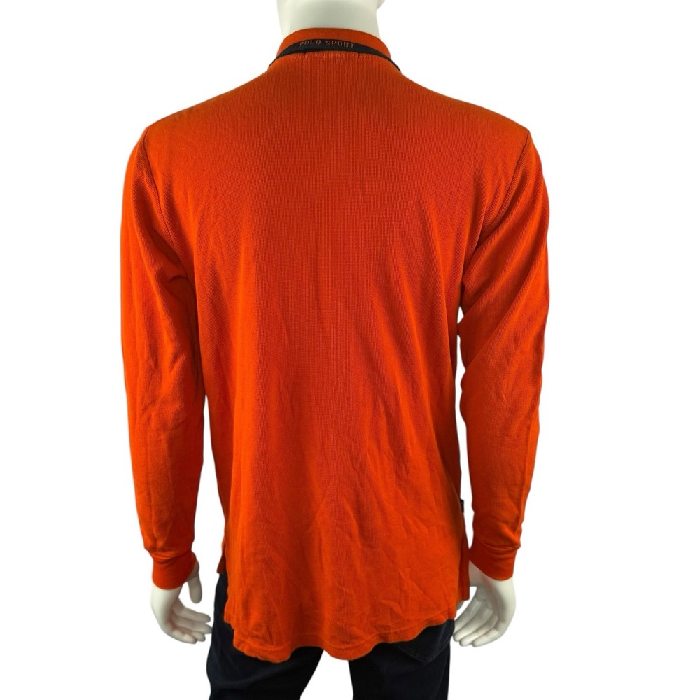 VTG Polo Sport Ralph Lauren Long Sleeve Polo/Rugby Shirt Orange Size‎ Medium - Picture 3 of 7